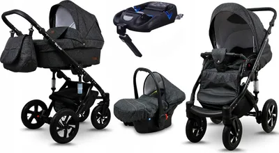 Obrázok produktu pre BabyLux® Sky Lark | 4v1 kočík Set | Black Flex | Kombinovaný kočík | Isof