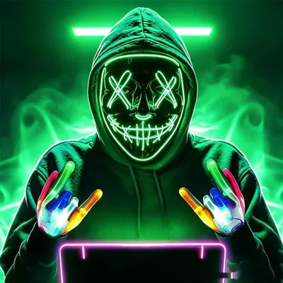 LED-Halloween-Maske, Neon-Horror-Maske für Erwachsene, Cosplay