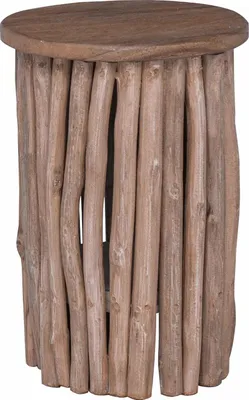 Image de Tabouret Naturel 30 x 30 x 45 cm Bois de teck massif