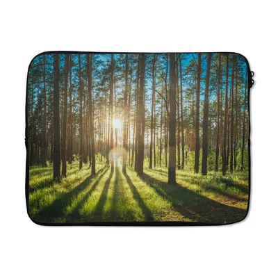 Produktbild von MuchoWow® Laptop Hülle 15 Zoll Sonne - Bäume - Landschaft - Gras Laptoptasche - Laptoptasche - Sleeve - Rundum-Schutz
