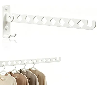Klappbare Kleiderhaken 31,5 cm, Alu, 8 Löcher, weiß