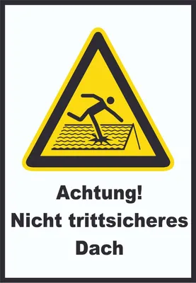 Produktbild von Achtung Nicht trittsicheres Dach A1 Rückseite selbstklebend Schild