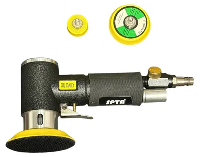 Produktbild von Mini poliermaschine, Druckluft Polierer, SPTA 25mm 50mm 80mm Exzenter schleifer Winkelschleifer mit 20tlg Polierschwamm Polierpad Polierfell Polierset Polierteller Kit von Auto, Möbeln,Metall-ARPS3SET