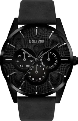 Produktbild von s.Oliver Herren Uhr Armbanduhr Leder SO-3572-LM