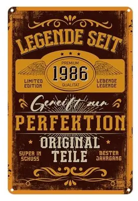 Zdjęcie produktu dla Tabliczka blaszana metalowa 40 urodziny legenda od 1986 prezent
