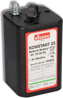 Image de Nissen 4R25 Constant 25 - 6V / 25-28Ah Oxygène atmosphérique - sans mercure ni cadmium
