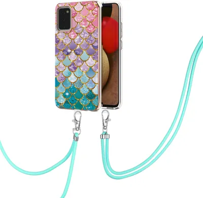 Immagine prodotto di Custodia con cinturino per Samsung Galaxy A02s, custodia in TPU a fantasia con cinturino regolabile Colorato