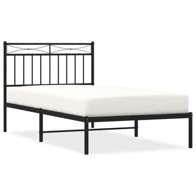 Produktbild von Bettgestell mit Kopfteil Metall Schwarz 100x190 cm