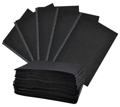 Einweg-Lätzchen schwarz, 125 Stück, 34x45 cm, wasserdicht, 3-lagig