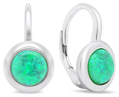 Produktbild von Fine silver earrings with synthetic opals EA376WG