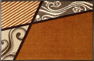 Produktbild von Waschbare Fußmatte Belgo - Ranken braun 50x75 cm Wash+Dry Fußabstreifer