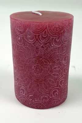 Produktbild von Mandala Kerze Stumpenkerze Beere Boho 10cm