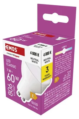 Produktbild von Emos ZQ8E43 CLS MR16 / GU10 / 7 W (60 W) / 806 lm / NW
