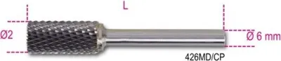 Immagine prodotto di Beta pilnik obrotowy z węglika spiekanego, walcowy 12 x 25 mm, trzpień 6mm 426md/cp12