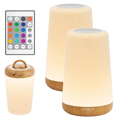 Obrázok produktu pre Nočná lampička, LED stolná lampa s dotykovým ovládaním a diaľkovým ovládaním, 2 kusy