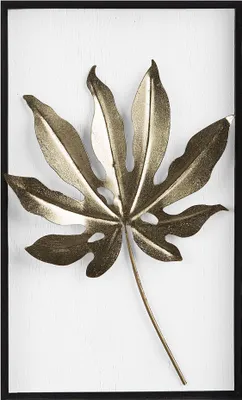 Produktbild von BELIANI Wanddekoration gold/schwarz/weiß 31 x 50 cm in attraktiver Blattform Rechteckig Modern
