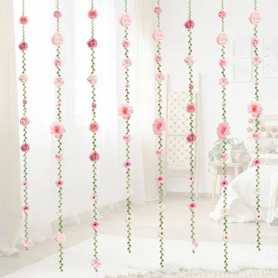 Blumengirlande 6 Stück, 200 cm, Kunstblumen für Hochzeit & Deko