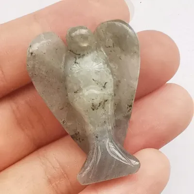 Schutzengel Figur aus Mondstein, 38 mm, Handarbeit