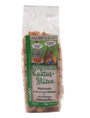 Produktbild von HUGRO Nagertraum Kaktusblüten | Einzelfuttermittel für alle Nager und Kaninchen | 100 % Kaktusblüten | 50 g
