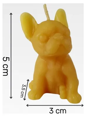 Produktbild von Bienenwachskerze - Bulldogge Hunde Kerze 5 cm aus 100% reinem Bienenwachs - Handgefertigt - Honigkerze - Bienenwachs Hund - Tierkerze