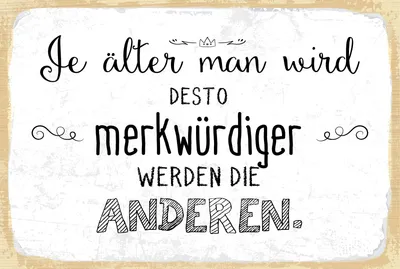 Produktbild von vianmo Blechschild 12x18 cm Je älter man wird desto merkwürdiger die Anderen