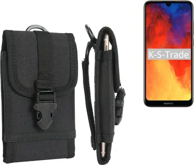 Produktbild von K-S-Trade Holster Handy Hülle kompatibel mit Huawei Y6 (2019) Holster Handytasche Gürtel Tasche Schutz Hülle Robust Outdoor schwarz