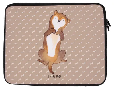 Produktbild von Mr. & Mrs. Panda Laptop Tasche Hund Streicheln 33 x 42 cm - Hundeglück - Geschenk, Hunde, Hundewelpe, Hülle, Notebook, Süß, Laptophülle, Bauch, Sprüche, Laptoptasche