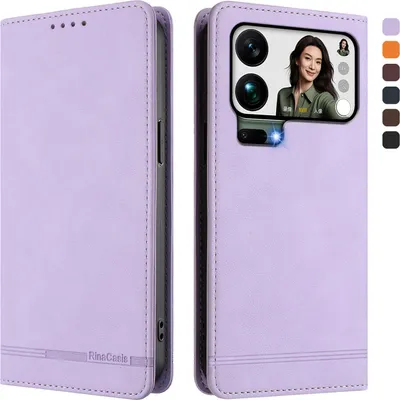 Image de Etui pour Xiaomi 17 Pro Max, étui rétro en cuirPolyuréthaneavec support et fentes pour cartes Violet
