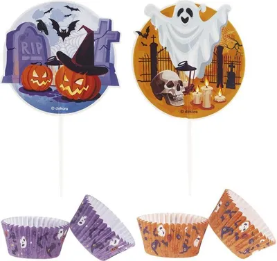 Produktbild von 48 Teile Muffin Set Halloween Cupcakes