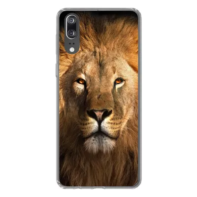 Produktbild von MuchoWow® Handyhülle Schutzhülle Hülle für Huawei P20 Löwe - Tiere - Schwarz - Hell - Braun - Porträt Silikon Softcase Handy Hülle - Hardcover