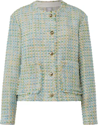 Produktbild von Rabe elegante Jacke in pastellgrüner Bouclé-Optik mit dekorativen Knöpfen Größe 46