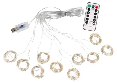 Produktbild von Verk 26017 Weihnachtslichtervorhang USB, 300 LED, Fernbedienung, warmweiß 3 x 3 m
