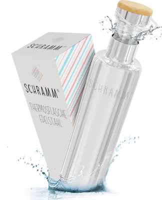 Produktbild von Schramm® Thermosflasche Edelstahl Trinkflasche wählbar 500, 750 oder 1000ml Isolierflasche doppelwandig Thermoflasche 100% BPA-frei Schraubverschluss silber heiß und kalt, Größe:500 ml