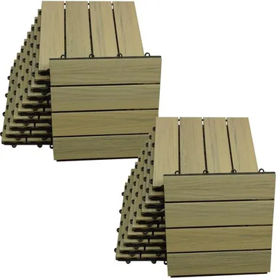 Produktbild von Terrassenfliesen WPC 2 m² Topmulti Fliesen Garten Bodenbelag 30x30 cm Braun