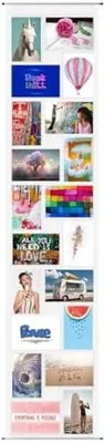 Produktbild von PromoHome® Fotovorhang für 20 Fotos 10x15 cm Hoch- und Querformat - Transparentes PVC mit Metallhängestange - Fotocollage für Wand und Tür