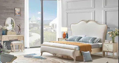 Produktbild von Bett Polster Design Luxus Doppel Betten Weiß 180x200cm Schlafzimmer Möbel Neu