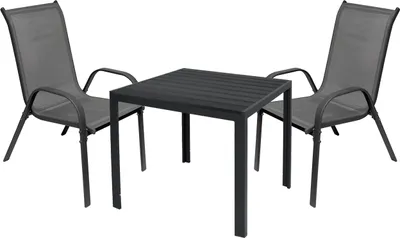 Immagine prodotto di Set da giardino Set di sedute 3 pezzi 80x80cm Non-Legno Antracite