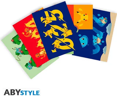 Image de Cartes postales Pokemon - Gen 1 Starters (pack de 5)