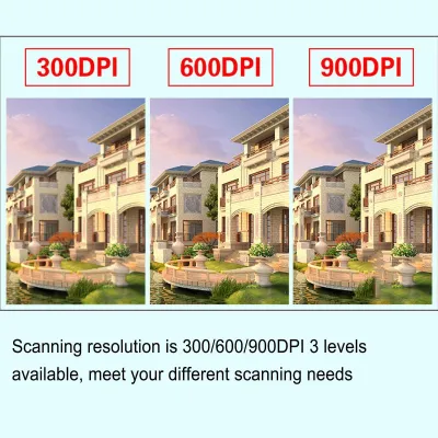 Produktbild von Tragbarer Dokumentenscanner - 3 Auflösungsmodi 300/600/900 DPI - Unterstützt JPEG/PDF