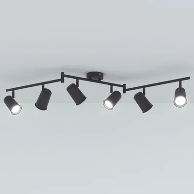 Produktbild von hoftronic LED Deckenleuchte 24W 6500K 6 Flammig Schwarz IP20 Schwenkbar Dimmbar