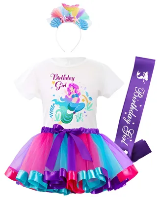 Productafbeelding van Geboorteset - T-shirt/rok, maat 116 - Zeemeermin