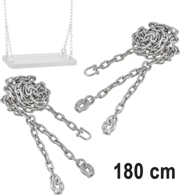 Image de Chaîne de balançoire Set 2 pièces galvanisées 1,8m pour siège de balançoire Chaîne 5mm