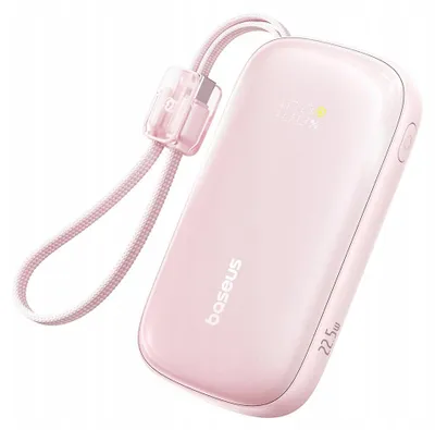 Obrázok produktu pre Baseus – Power Bank EnerFill FC21 Qpow 3 Ultra powerbanka s odpojiteľným káblom 10000 mAh 22,5W USB + USB-C – ružová nebula