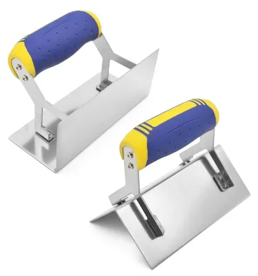 Produktbild von Halorin Eckenkelle Rostfreie Eckenkellen Set 2-TLG: Inneneckenkelle und Außeneckenkelle aus Edelstahl, Eckkelle für Gipsarbeiten, Eckspachtel Kantenkelle mit Softgriff, Stuckateur und Eckenspachtel