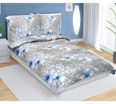 Obrázek produktu pro Krepové povlečení - 140x200 cm. 70x90 - modrá