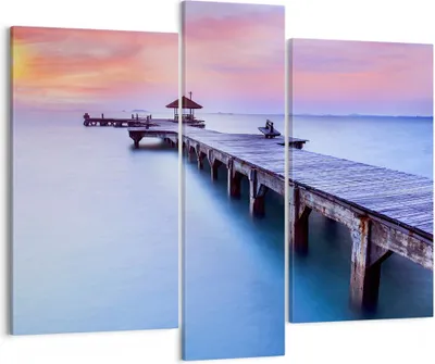 Produktbild von Bild auf Leinwand - Leinwandbild - Strand Wasser Meer Urlaub - 95x80cm - Wand Bild - Wanddeko - Leinwanddruck - Bilder - Kunstdruck - Wanddekoration - Leinwand bilder - Wandkunst - CB95x80-2450