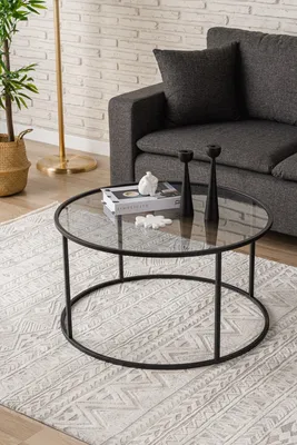 Produktbild von Skye Decor, Black-Grey-80, Couchtische, Schwarz, Glas, 80 x 43 x 80 cm