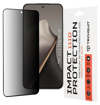 Zdjęcie produktu dla Techsuit 111D Privacy Glue Szkło z filtrem prywatności Xiaomi 15T - czarne
