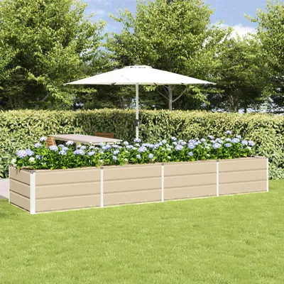 Produktbild von "Schlussverkauf" Pflanzkübel im Garten - 1 pc - Blumenbeet/Gartenbeet - Elfenbein 320x80x45 cm Stahl C13510