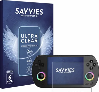 Produktbild von 6x Für Anbernic RG40XX H Schutzfolie Savvies Displayschutz Display Schutz Folie Klar Transparent